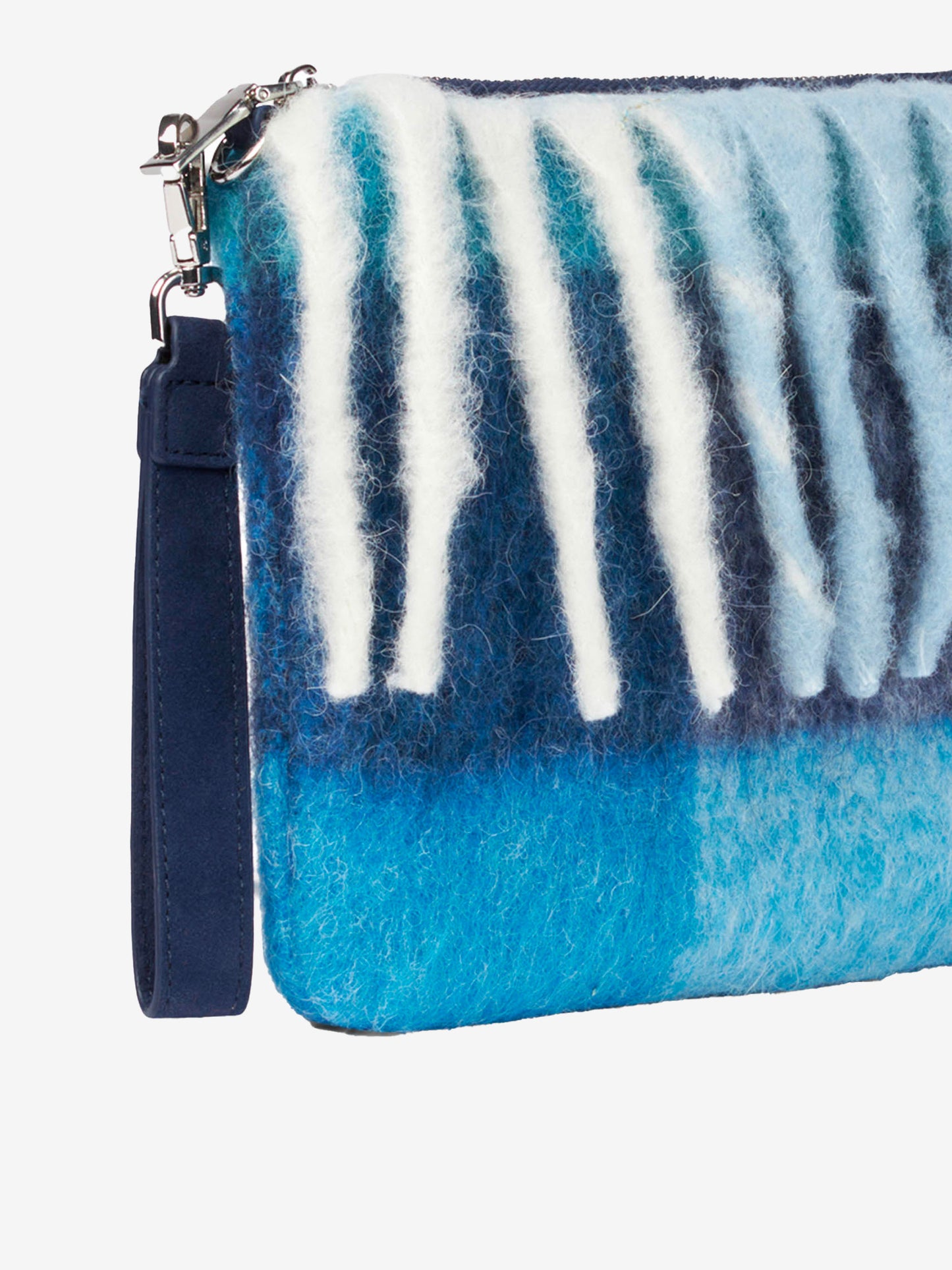 Pouch a tracolla plaid parisienne con motivo check azzurro
