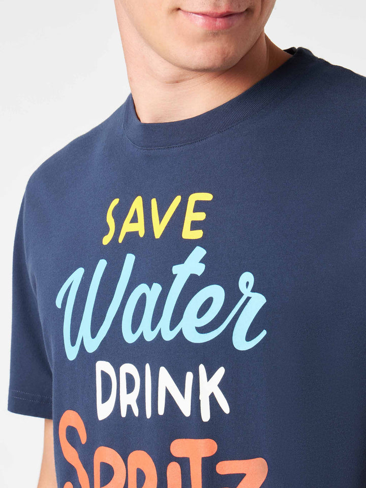 Man heavy cotton t-shirt with Spritz print - MC2 Saint Barth