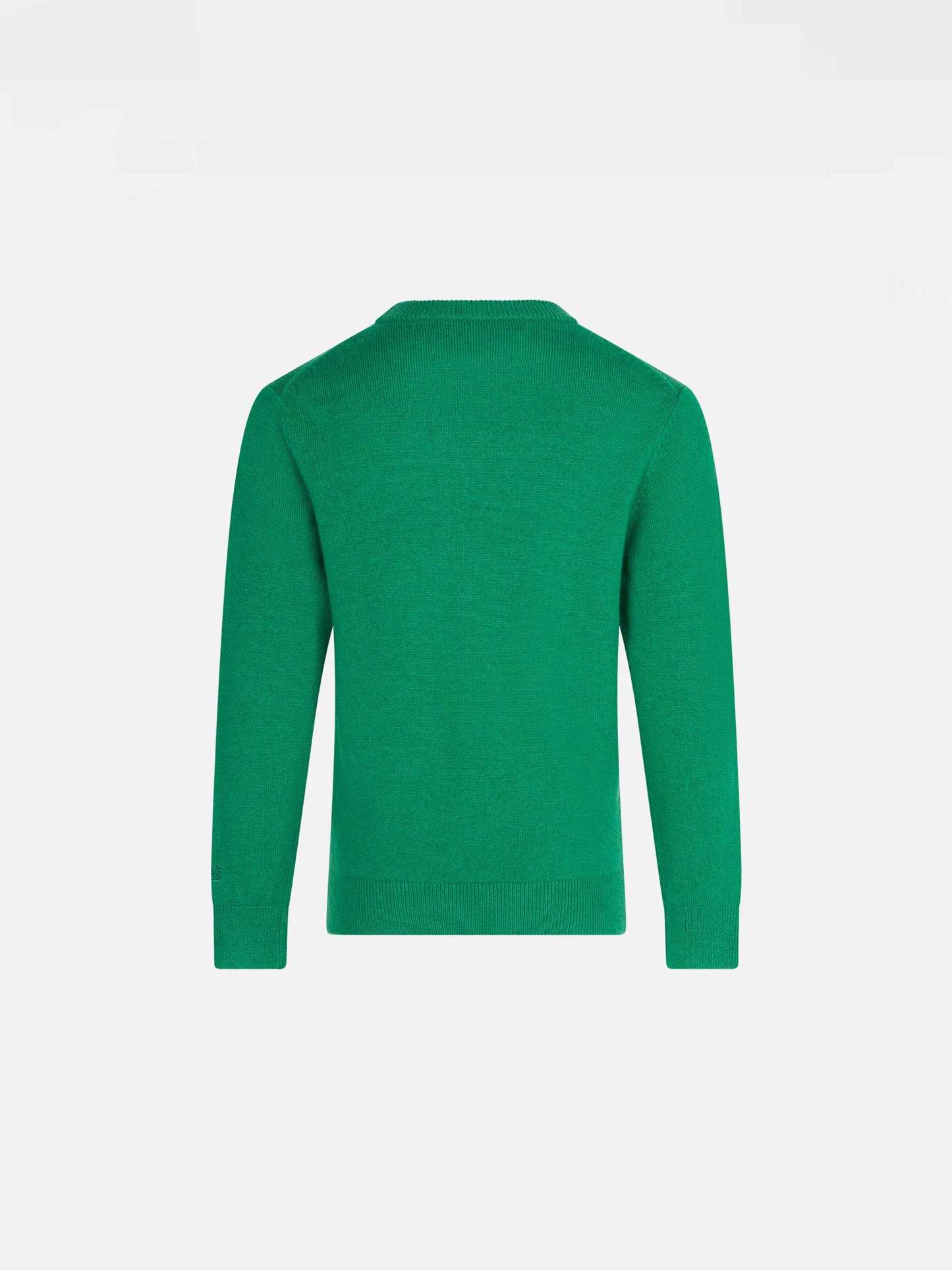 Grüner Pullover für Jungen mit St. Moritz-Jacquard
