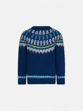 Boy brushed sweater with icelandic jacquard - MC2 Saint Barth