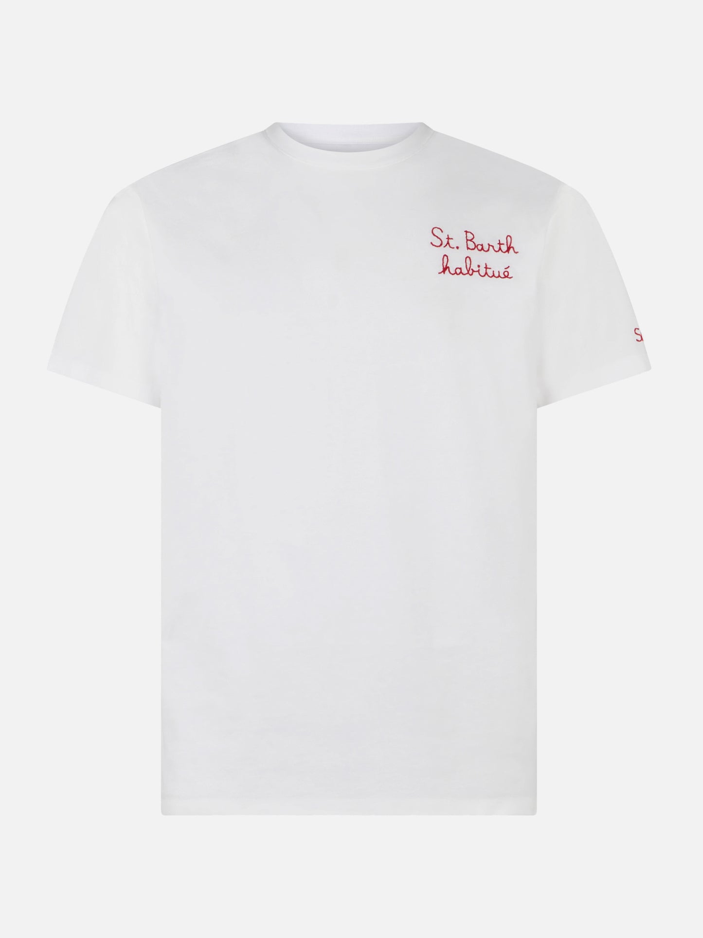 Herren-T-Shirt mit St. Barth Habituè-Stickerei