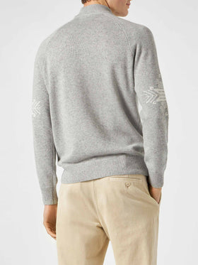 Half-turtleneck sweater Davos with Matterhorn jacquard - MC2 Saint Barth