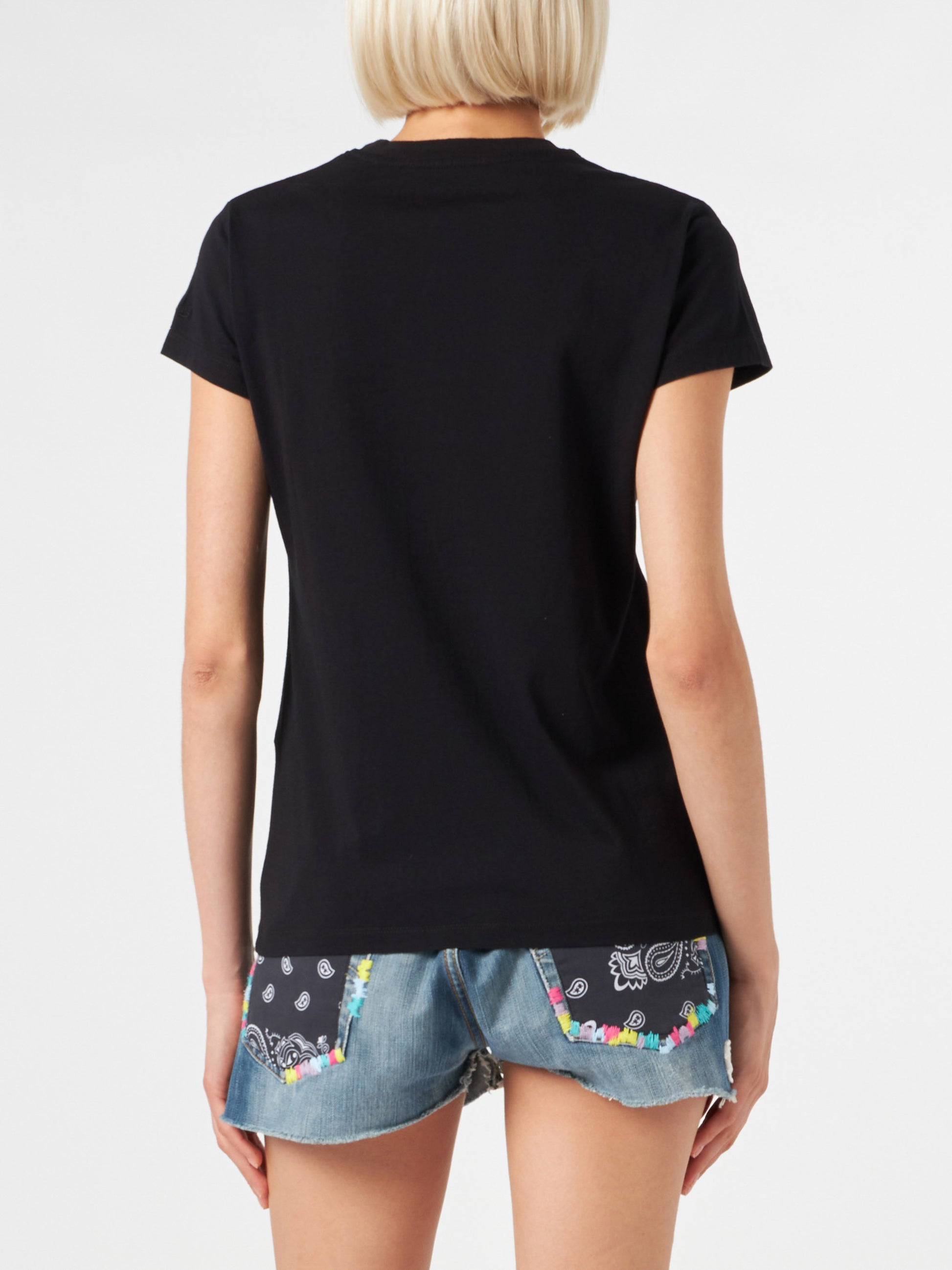 Woman cotton t-shirt with embroidery - MC2 Saint Barth