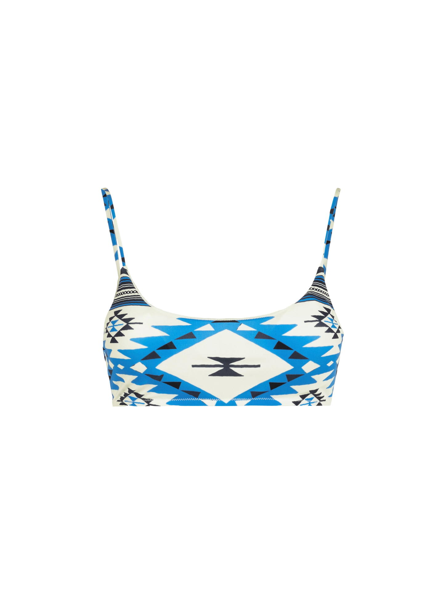 Woman bralette swimsuit with ikat print