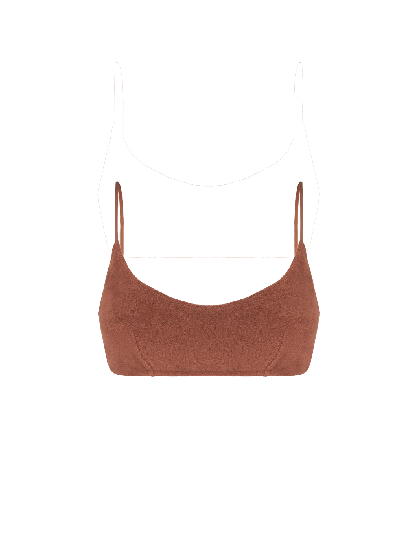 Costume da bagno bralette in spugna marrone