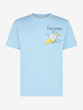 T-shirt da uomo in cotone con stampa Gin Lemon
