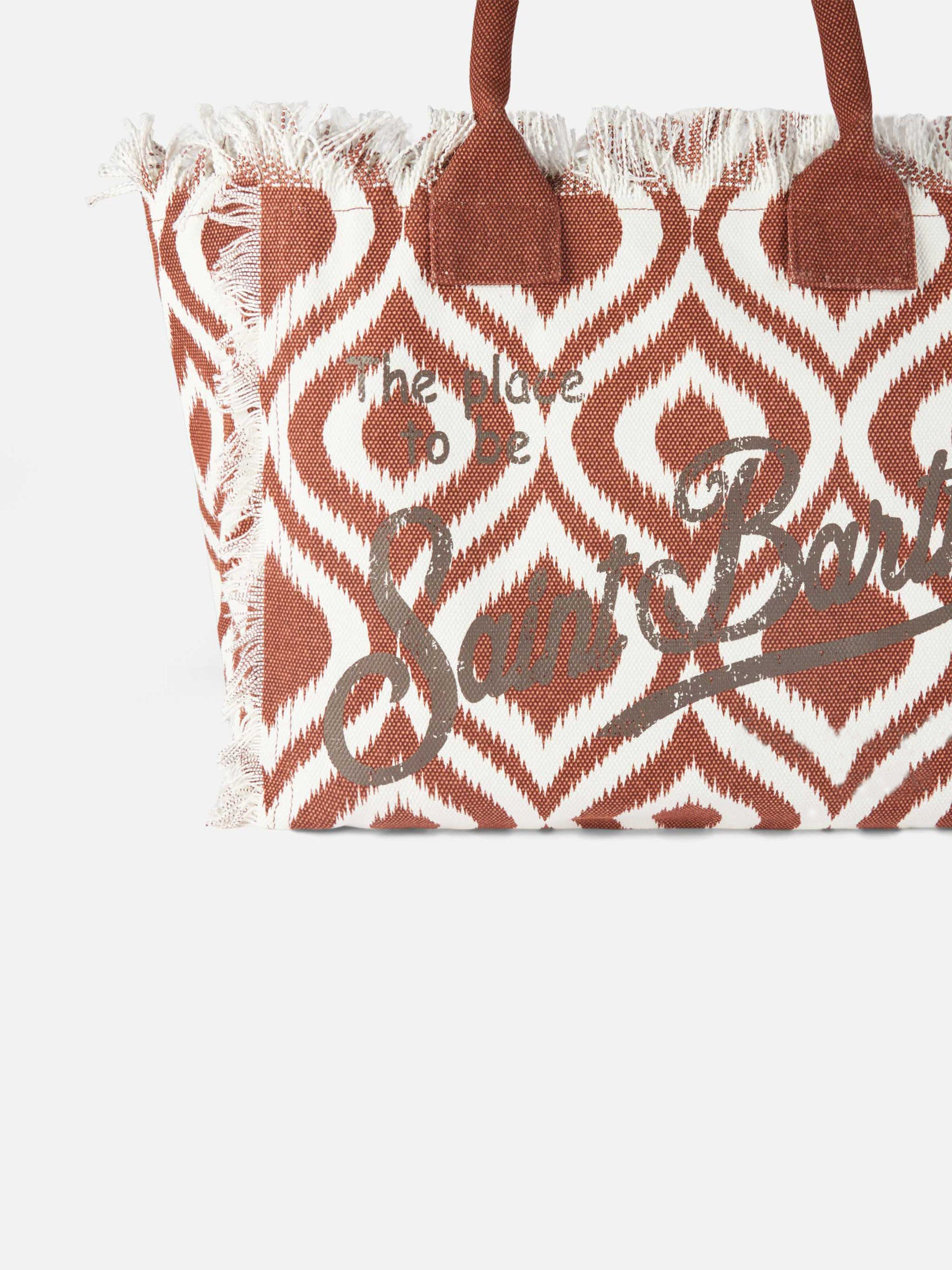 Vanity canvas shoulder bag with ikat print - MC2 Saint Barth