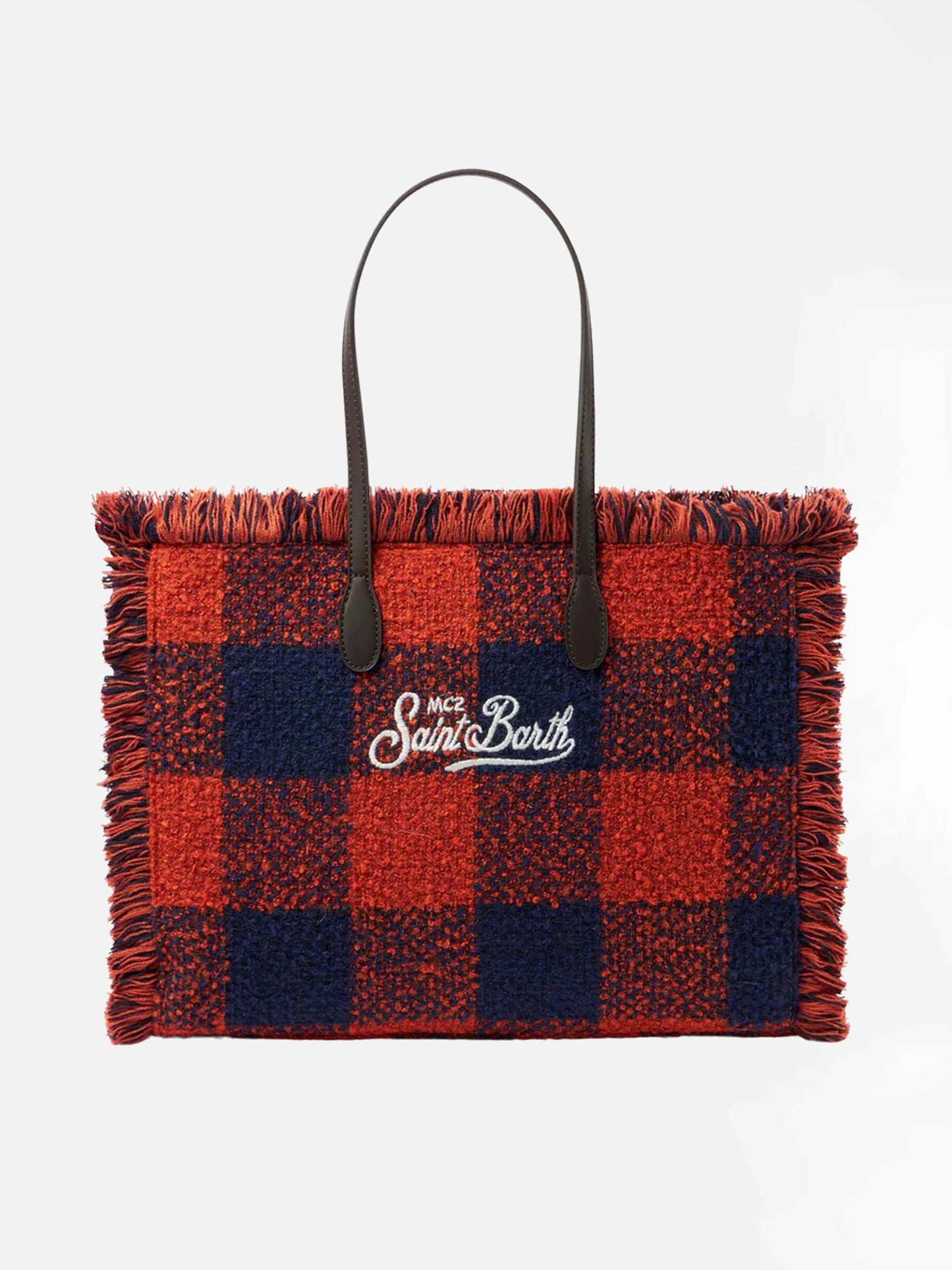 Vanity wooly shoulder bag with check print - MC2 Saint Barth