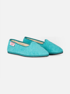 Woman aquamarine terry slipper loafers | MY CHALOM SPECIAL EDITION - MC2 Saint Barth