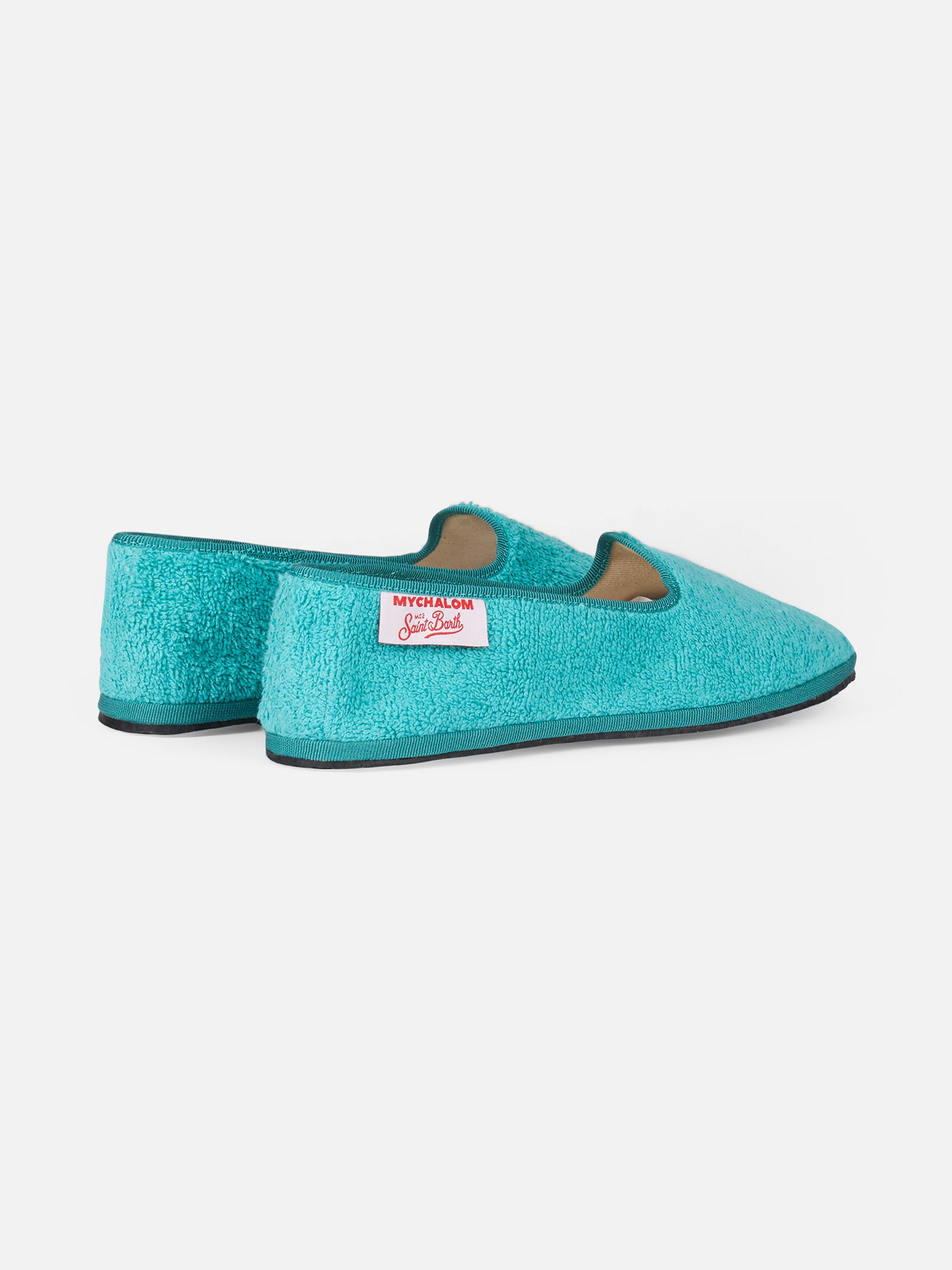 Woman aquamarine terry slipper loafers | MY CHALOM SPECIAL EDITION - MC2 Saint Barth
