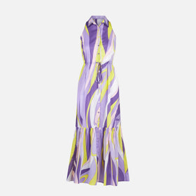 Woman halterneck dress with wave print - MC2 Saint Barth