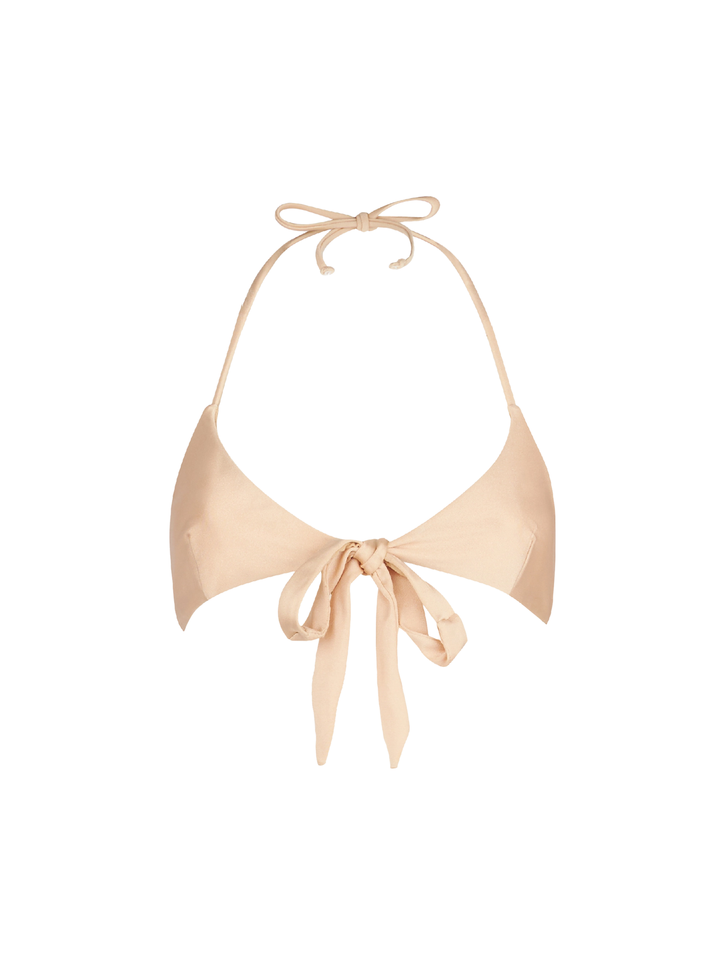 Top a triangolo avvolgente da donna beige lucido