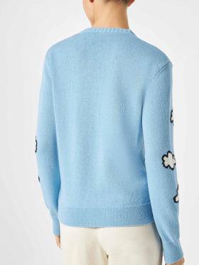 Woman crewneck sweater with New York postcard - MC2 Saint Barth