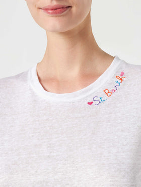 Cotton t-shirt with Love St. Barth embroidery - MC2 Saint Barth