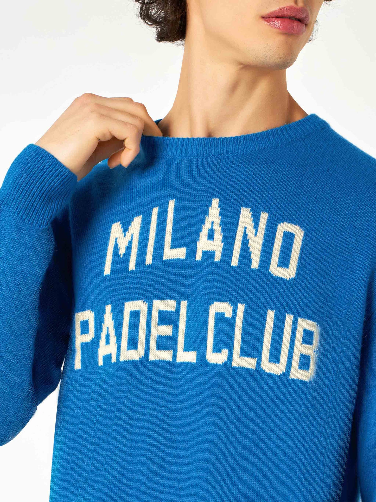 Man sweater with Milano Padel Club jacquard - MC2 Saint Barth