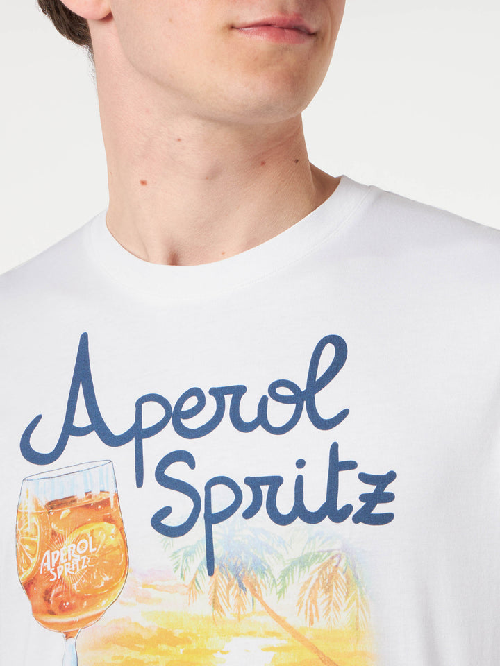 Man cotton t-shirt with Aperol Spritz Venice print | APEROL SPECIAL EDITION - MC2 Saint Barth