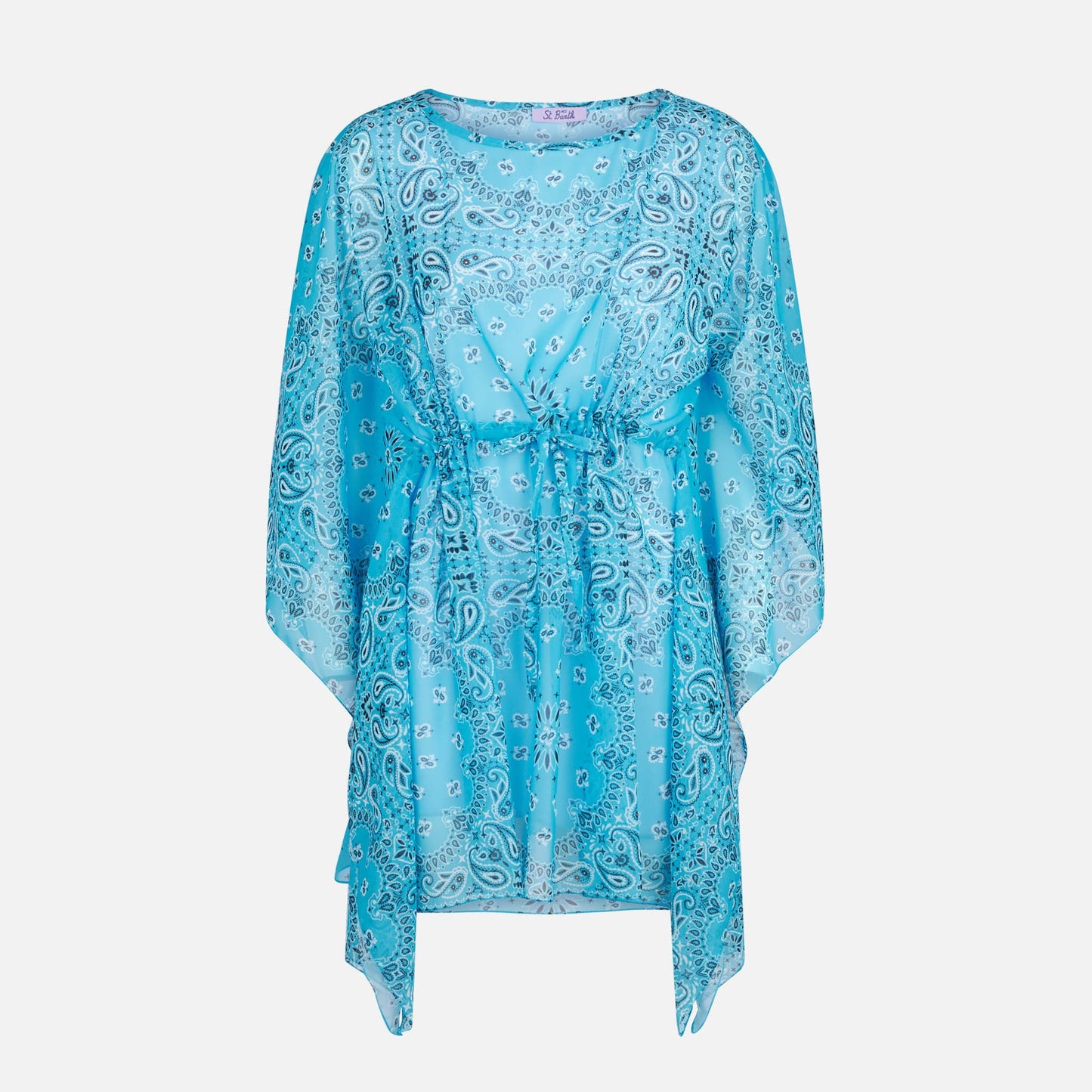 Turquoise bandanna print caftan - MC2 Saint Barth