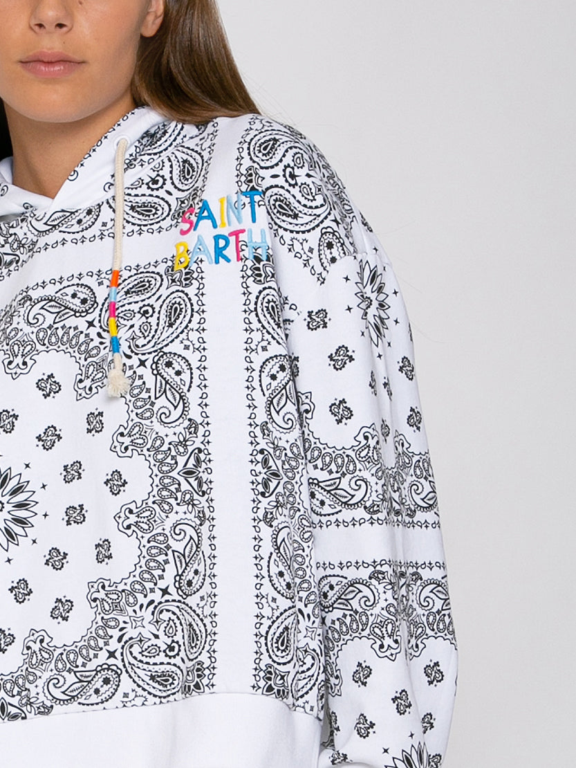 Cotton bandanna hoodie with Saint Barth embroidery - MC2 Saint Barth
