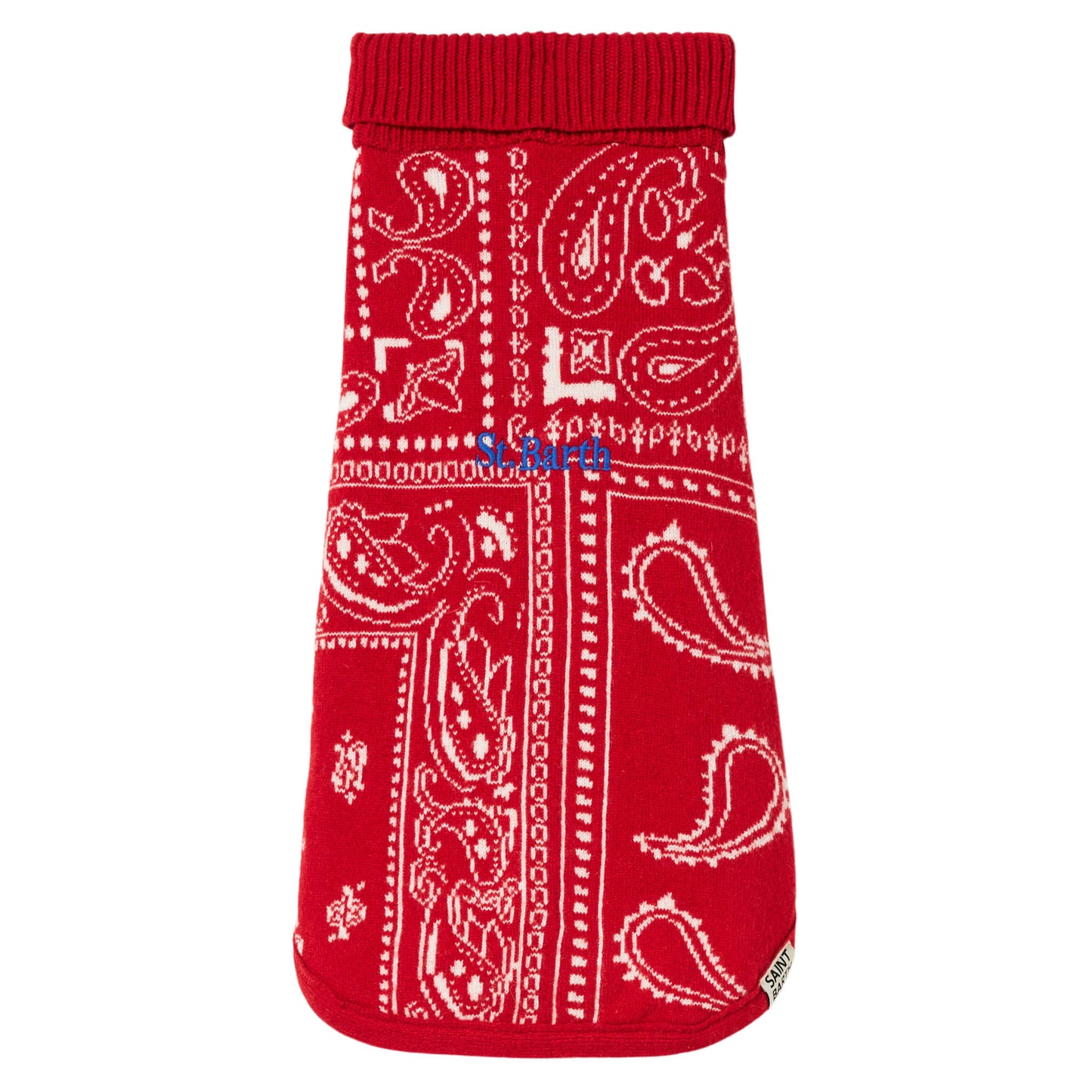 Dog sweater with bandanna jacquard