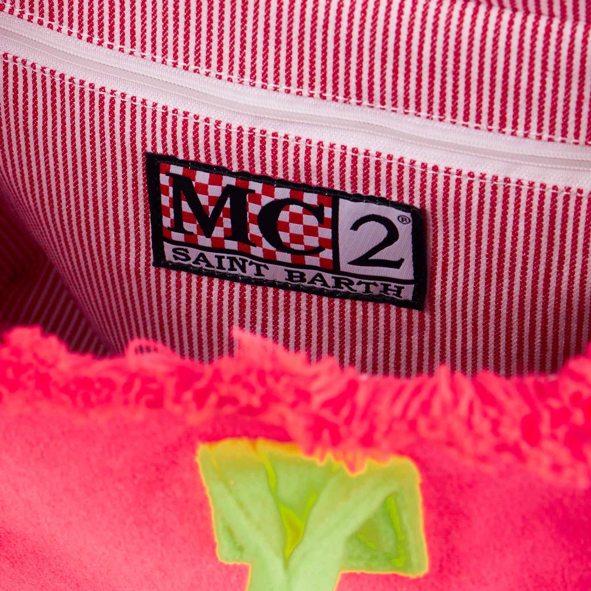 Colette fuchsia terry handbag with Saint Barth logo - MC2 Saint Barth