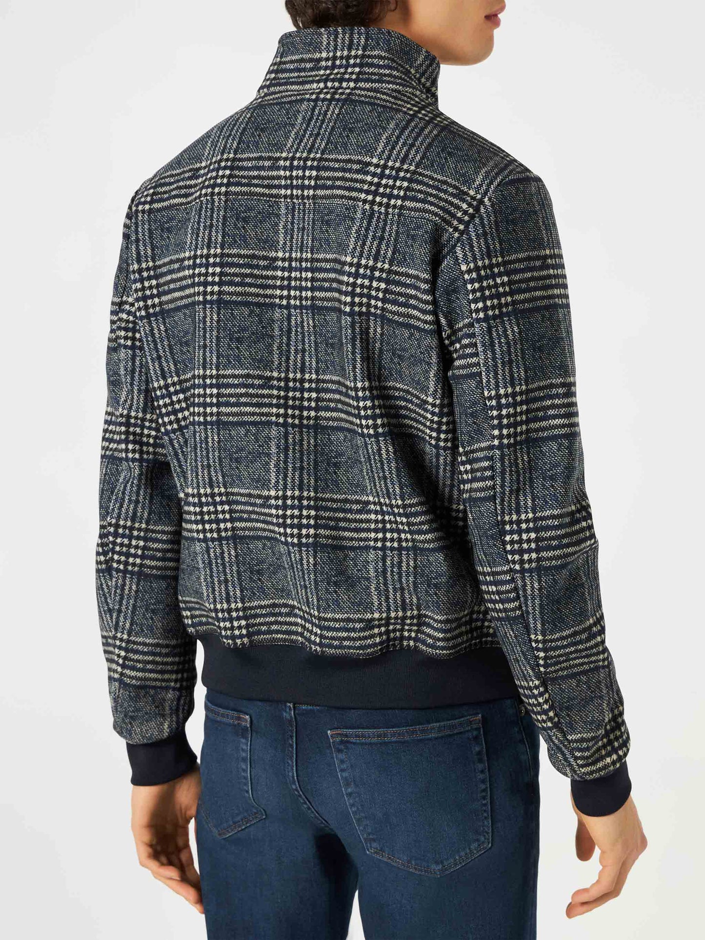 Mittelschwere Bomberjacke für Herren im Prince of Wales-Muster Traveller