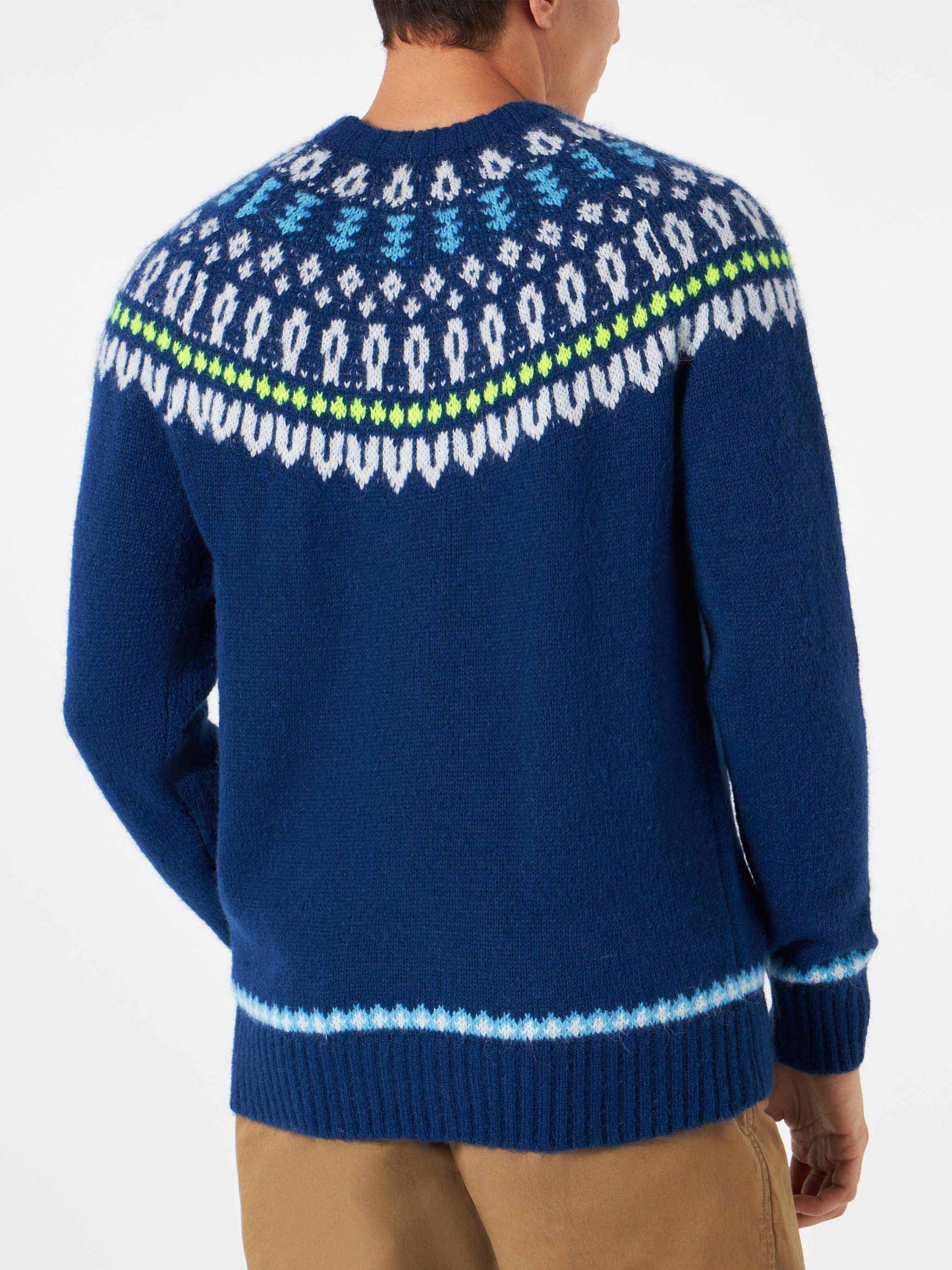 Man brushed sweater with icelandic jacquard - MC2 Saint Barth