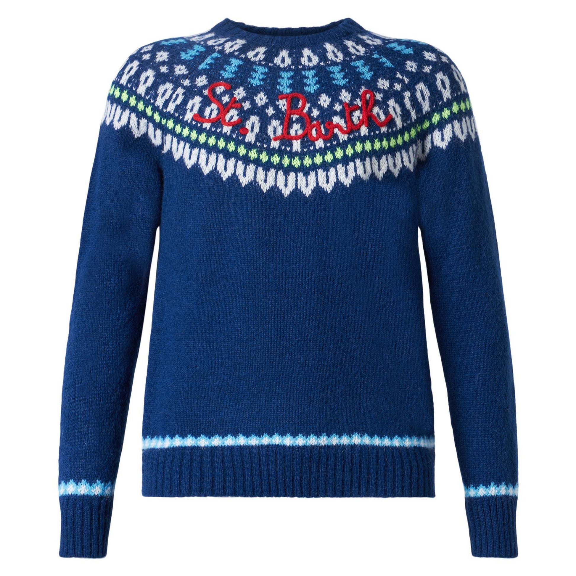 Man brushed sweater with icelandic jacquard - MC2 Saint Barth