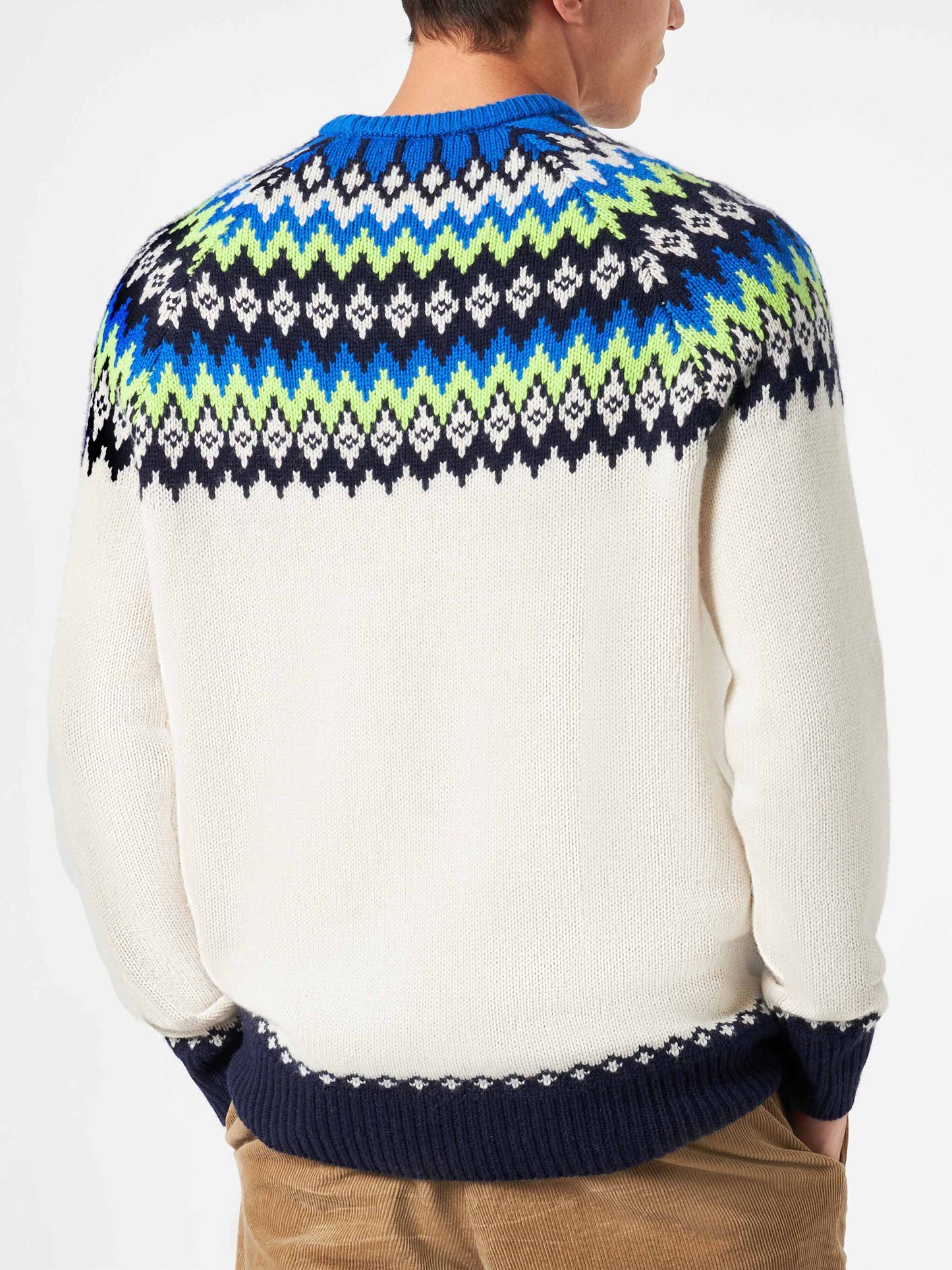 Man brushed sweater with icelandic jacquard - MC2 Saint Barth