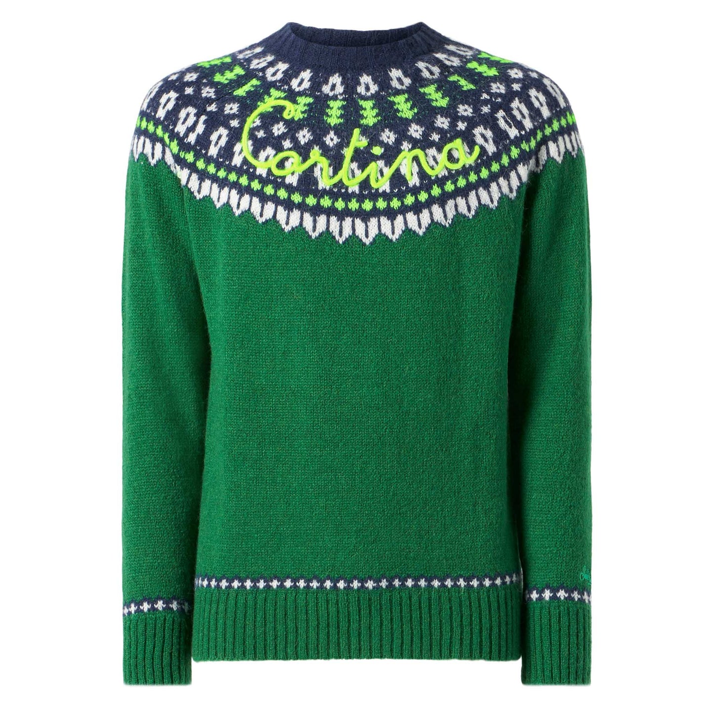 Man brushed sweater with icelandic jacquard - MC2 Saint Barth