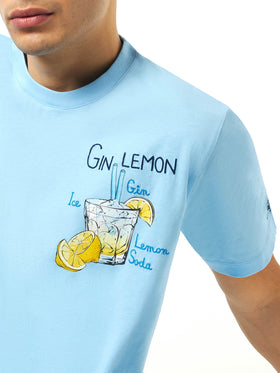 T-shirt da uomo in cotone con stampa Gin Lemon