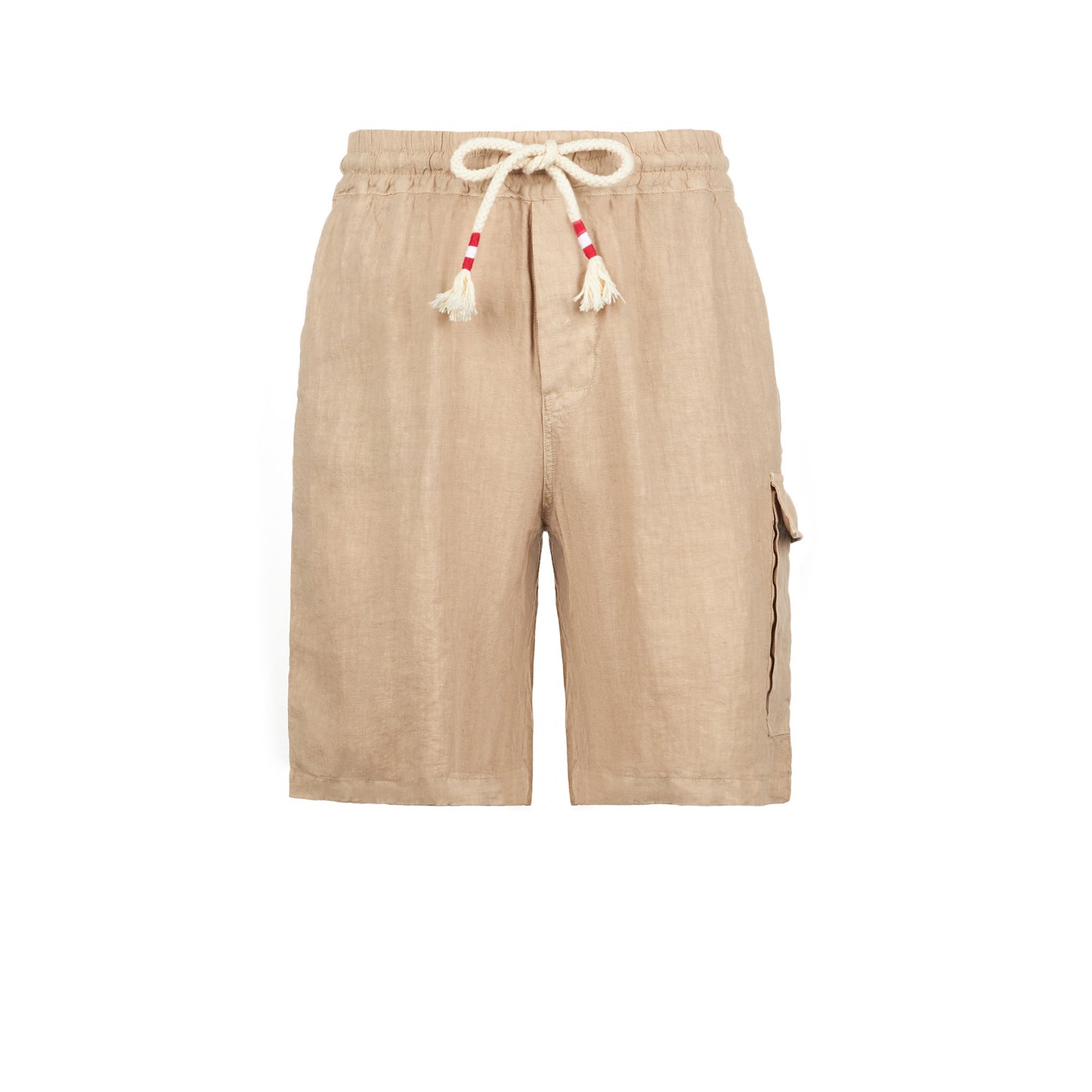 Herren-Bermudashorts aus beigem Leinen