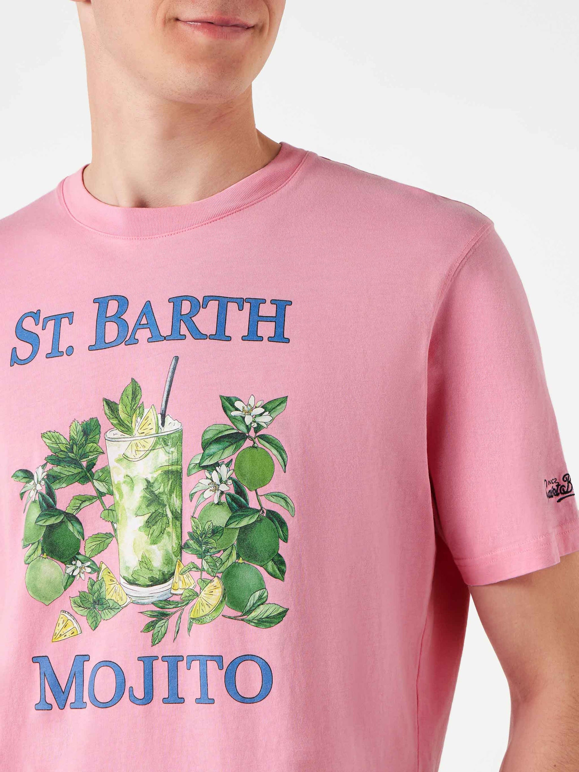 Man cotton t-shirt with St. Barth Mojito print - MC2 Saint Barth