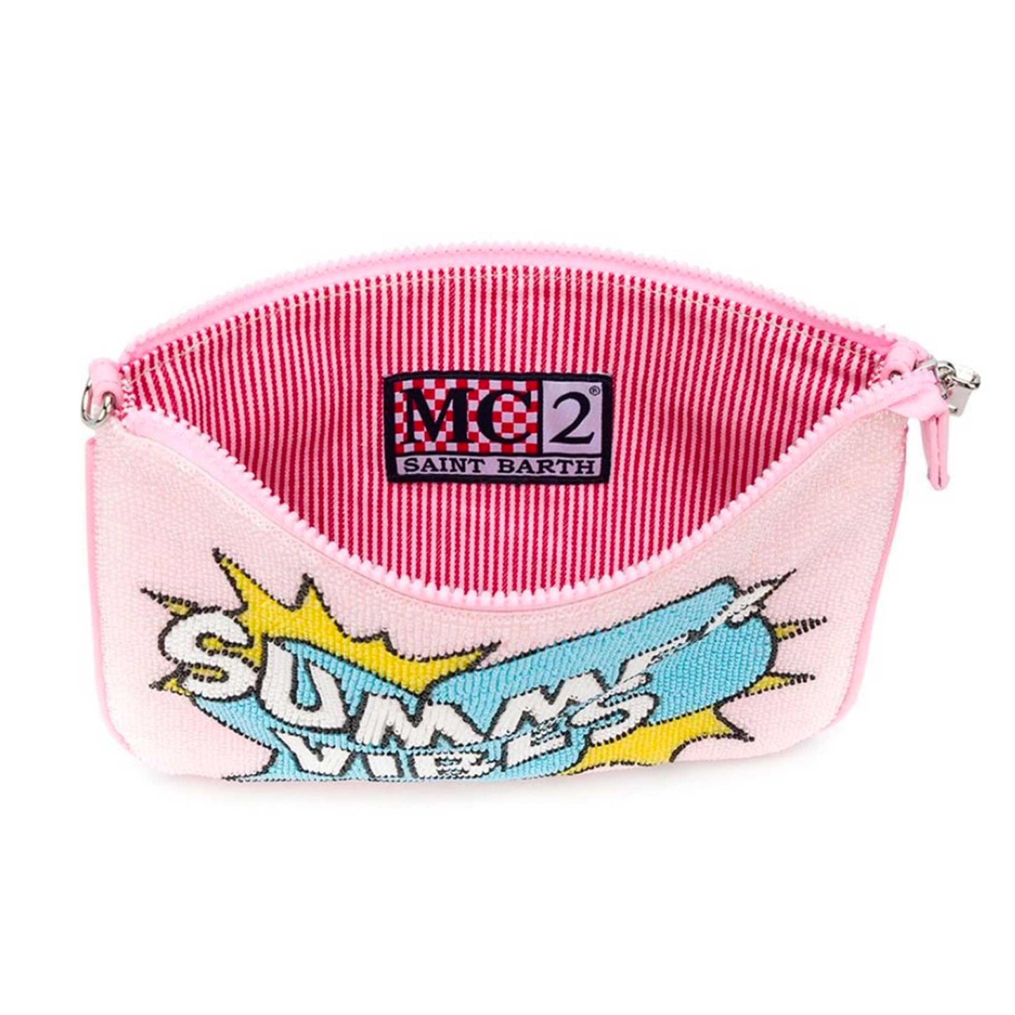 Parisienne pink beaded pouch bag - MC2 Saint Barth