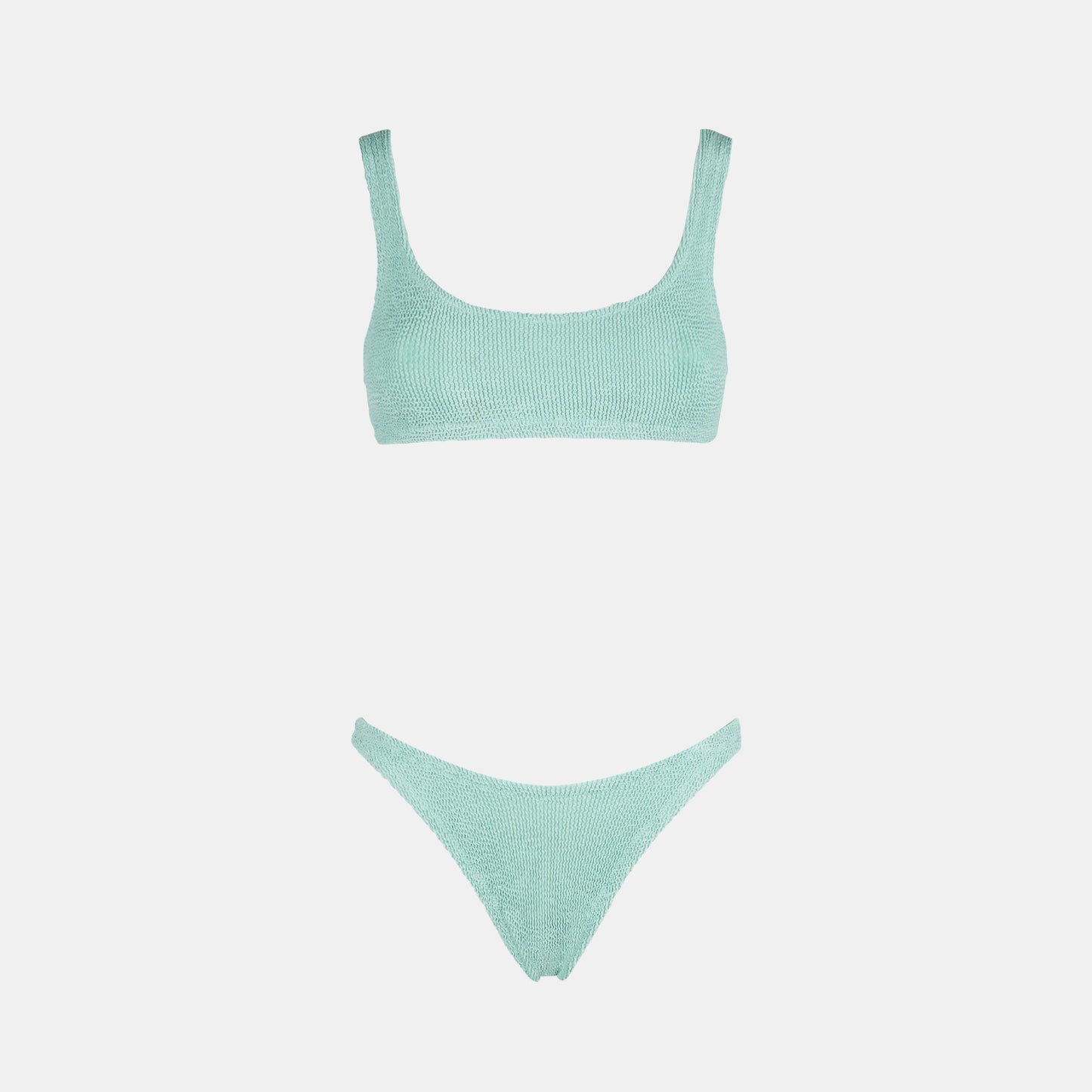 Bikini a bralette crinkle da donna color salvia