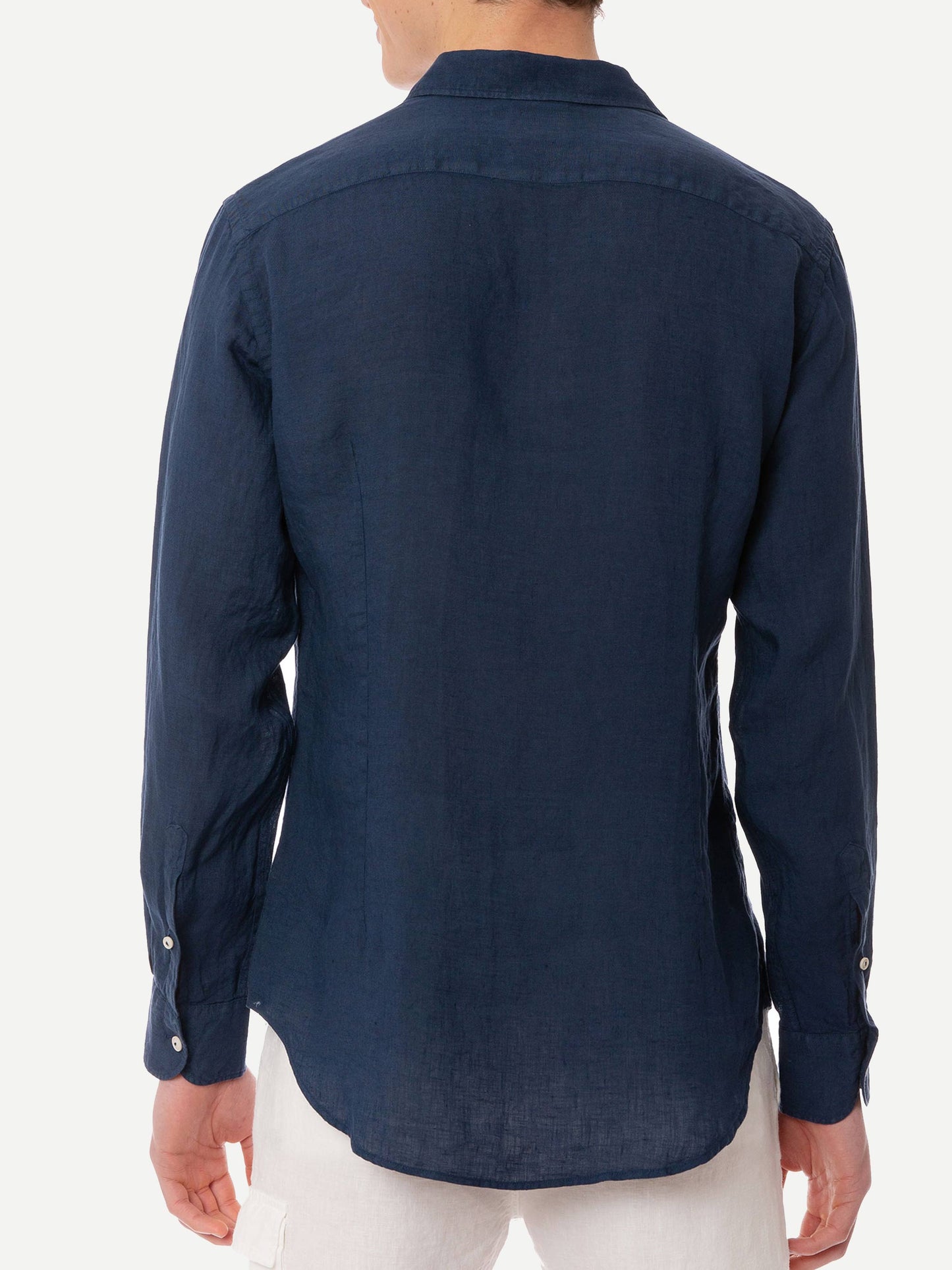 Man navy blue linen Pamplona shirt - MC2 Saint Barth