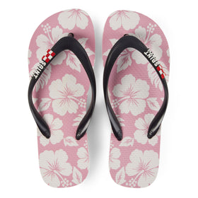 Girl Flip Flops with hawaian ibiscus print