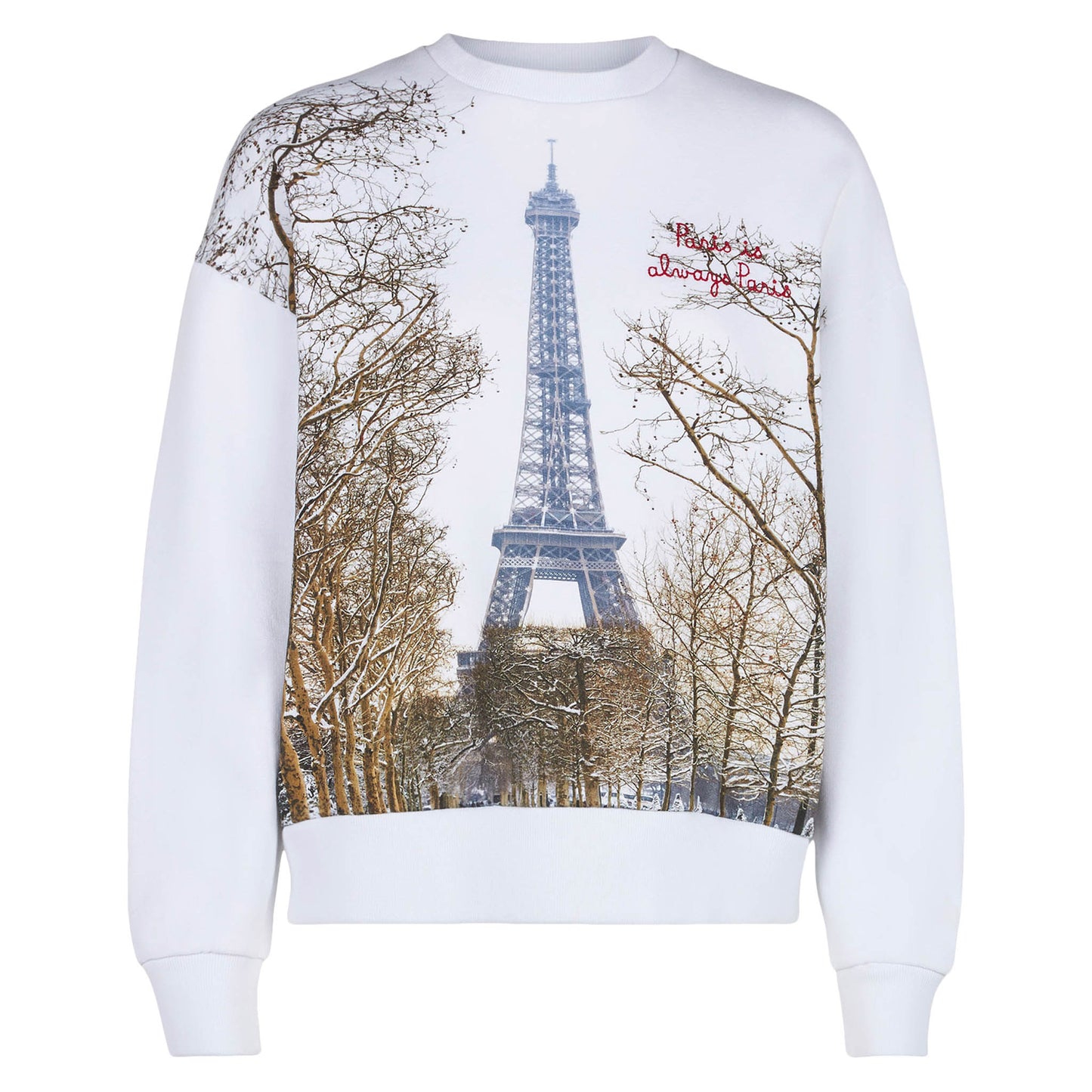 Woman fleece sweatshirt with Paris postcard print - MC2 Saint Barth