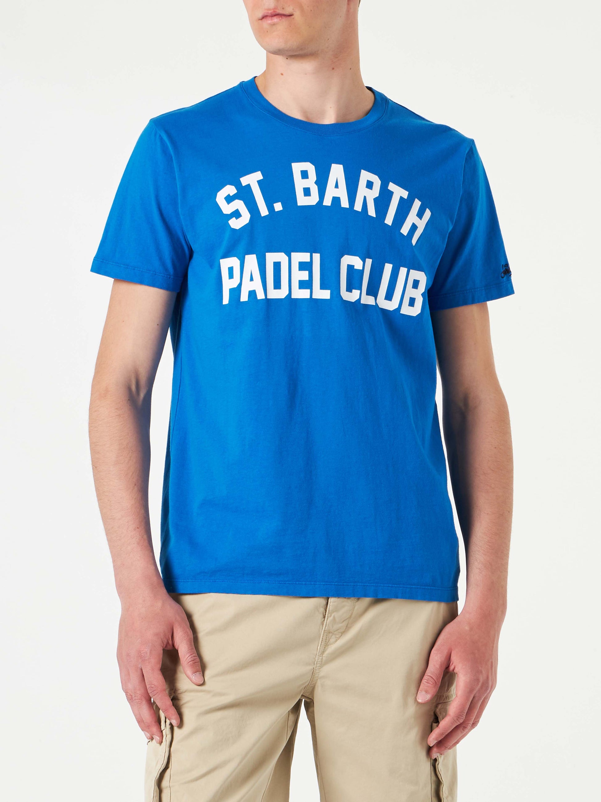 Man cotton vintage treatment t-shirt with St. Barth Padel Club print - MC2 Saint Barth