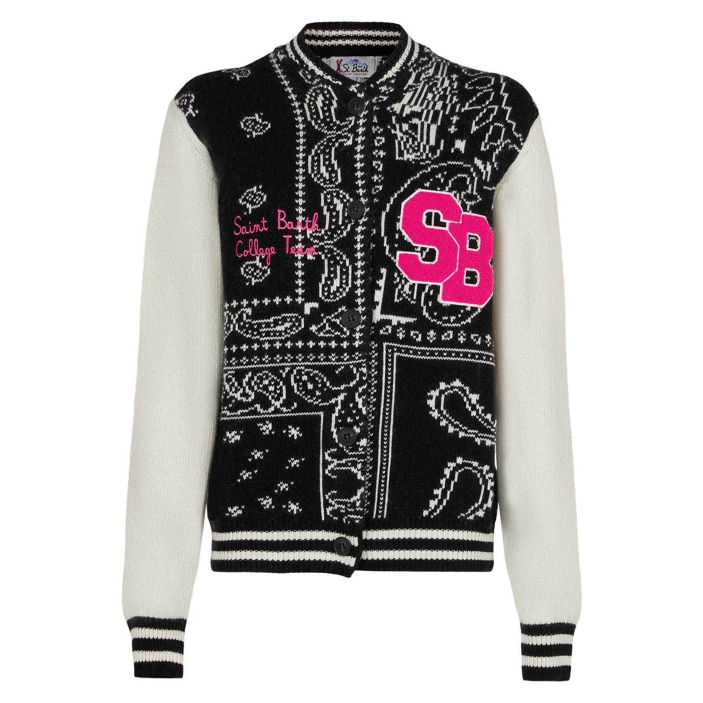 Woman college jacket with bandanna print - MC2 Saint Barth