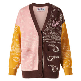 Woman cardigan with bandanna print - MC2 Saint Barth