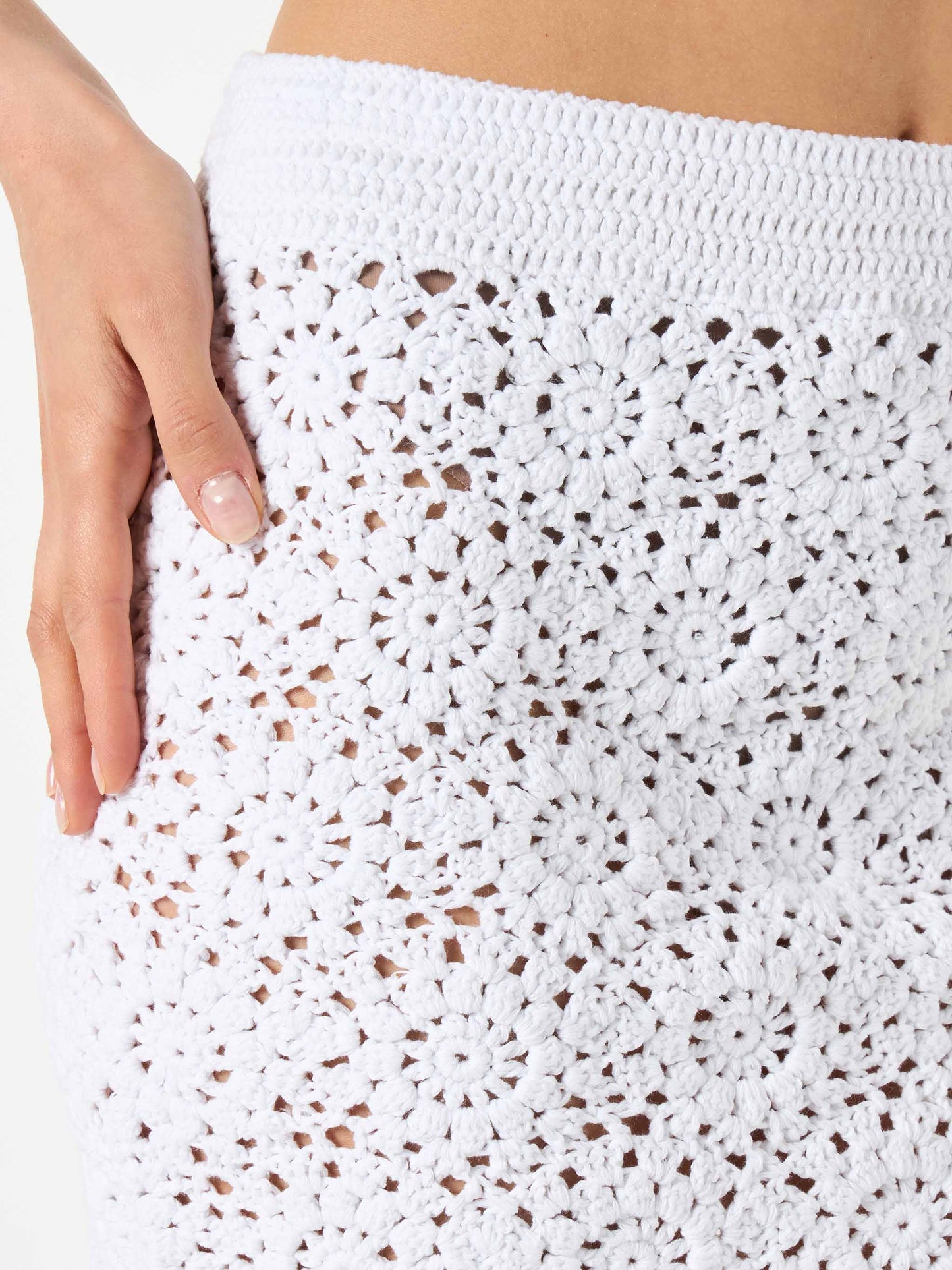 White crochet mini skirt - MC2 Saint Barth