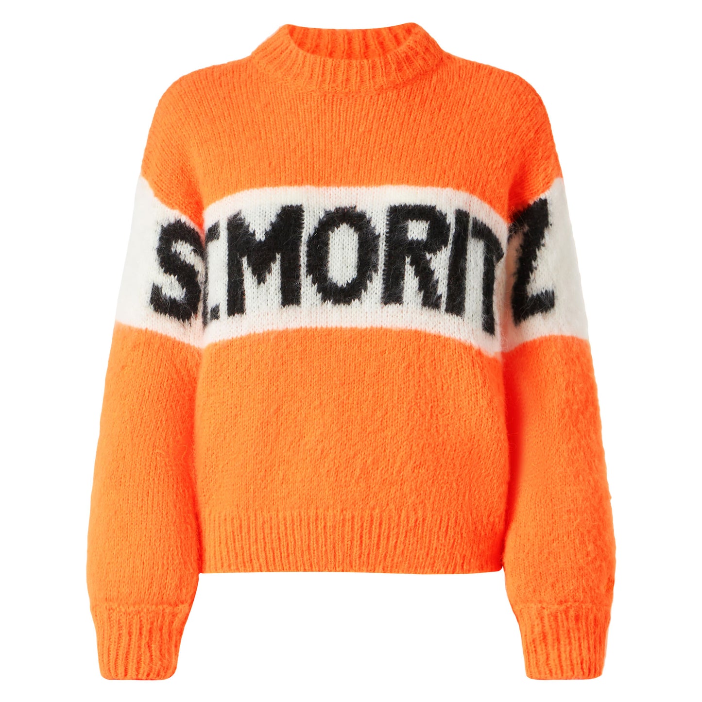 Maglia donna girocollo garzata arancio fluo