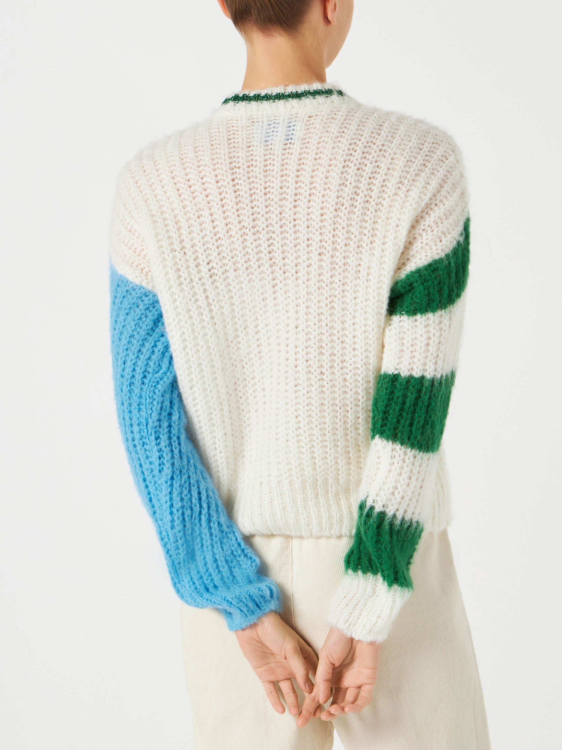 Woman brushed crewneck sweater with lettering - MC2 Saint Barth