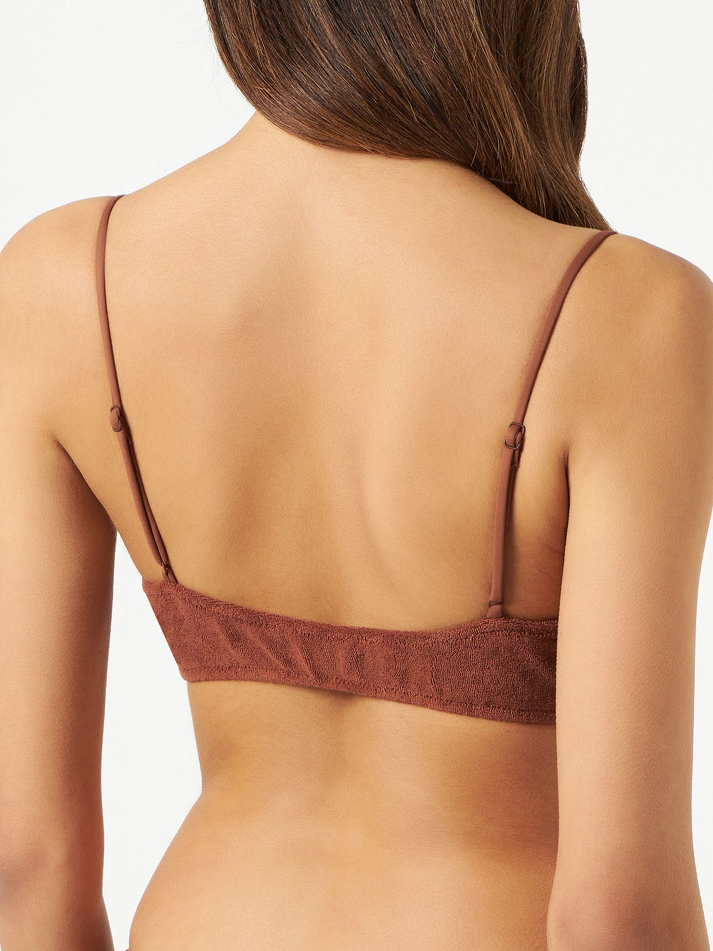 Costume da bagno bralette in spugna marrone