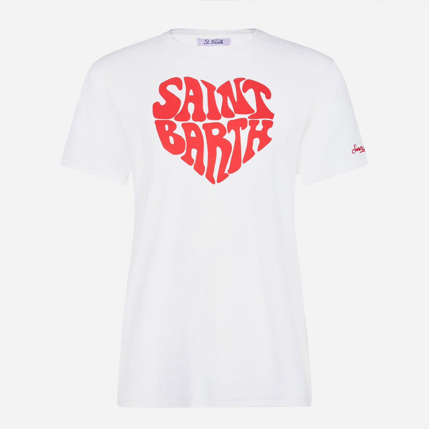 Damen-T-Shirt aus Baumwolle mit Saint Barth-Schriftzug