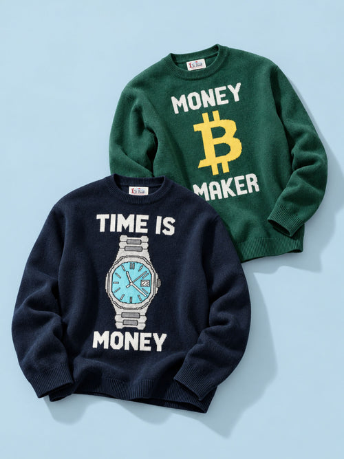 Men's Watches & Money Graphic Knits