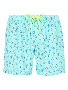 Costume da bagno da uomo in tessuto leggero Lighting Micro Fantasy con stampa pinguini