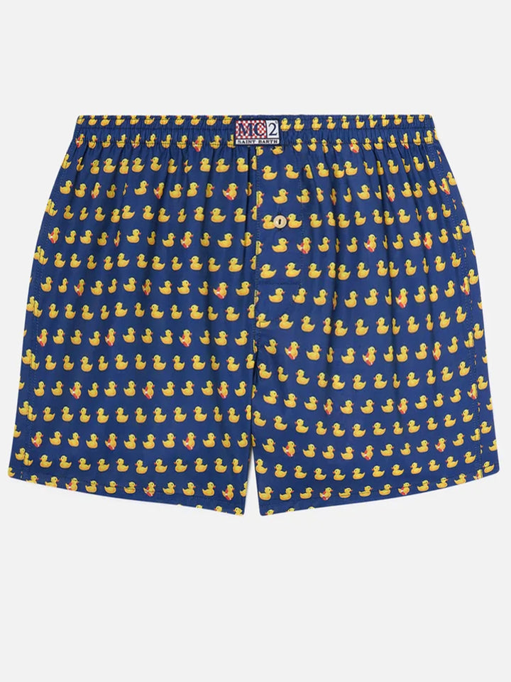 Navy blue Adam cotton boxer with ducky print