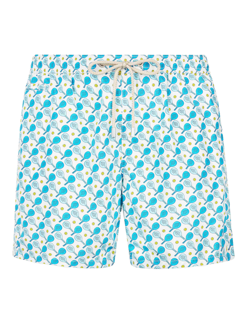 Man lightweight fabric swim-shorts Lighting Micro Fantasy with padel print - MC2 Saint Barth