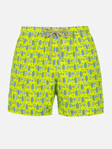 Herren-Badeshorts aus leichtem Stoff Lighting Micro Fantasy mit Gym- und Gin-Aufdruck